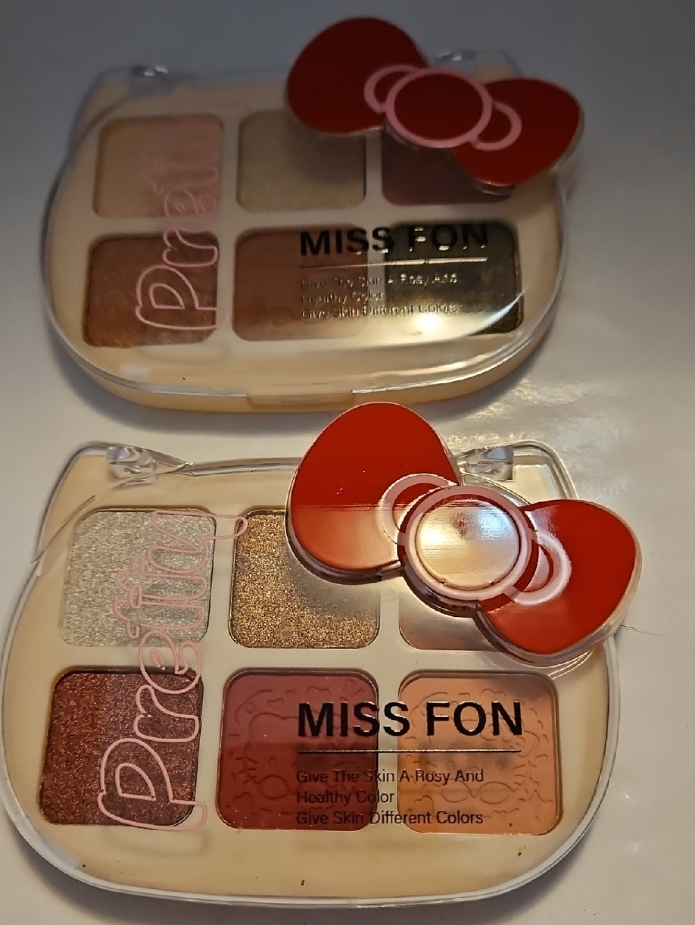 Miss Fon Hello Kitty Pink & Rose Eyeshadow Palette with Red Bow Accent